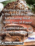 Picture balsamic vinegar, and a tasty salad dressing or a dipping platter for bread likely comes to mind. However, the ingredient also packs a surprising punch in another culinary application: marinating. It turns out that the classic combo of olive oil and balsamic not only transforms a salad, but a raw piece of beef, too. The vinegar lends its complex, tangy and sweet flavor to the beef, while simultaneously working to soften the meat tissue for a more tender bite. 
